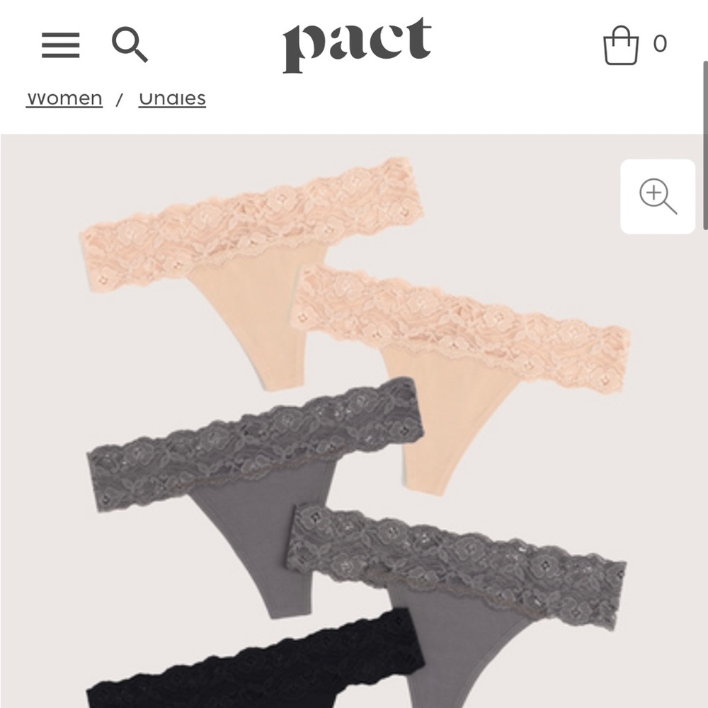 Pact Lace-Waist Thong 6-Pack (Women’s size 2XL)